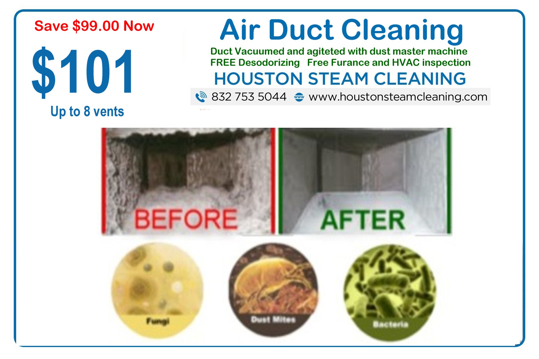 Only $101 for Air duct and Vent Cleaning